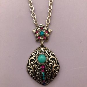 Silver and turquoise necklace
